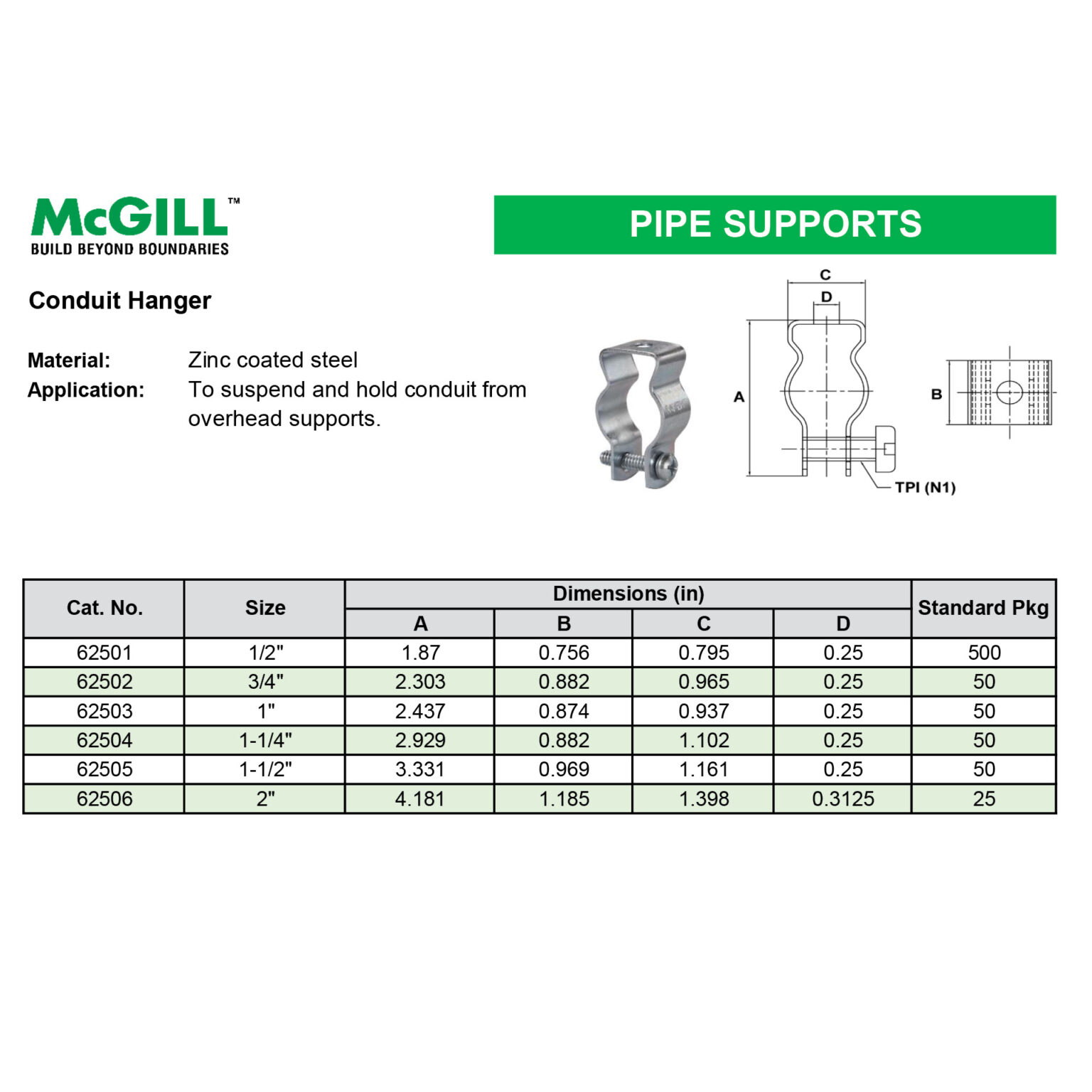 Conduit Hanger - Prisma Electrical Controls Corporation